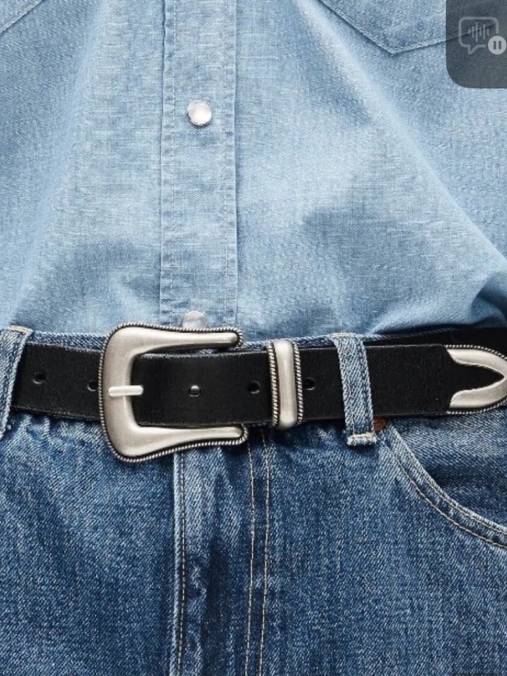 NWT J. Crew Western buckle belt in Italian leather in Size Medium - Picture 3 of 7